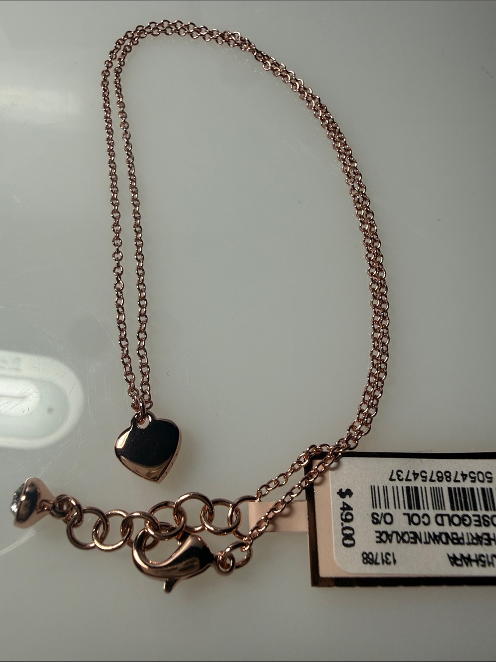Ted Baker London Rose Gold Heart Pendant Necklace